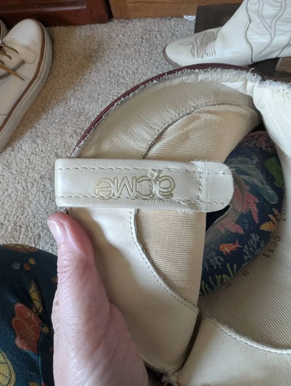 vintage Acme White Embroidered Cowgirl Boots Women’s Size 8 Western Leather USA